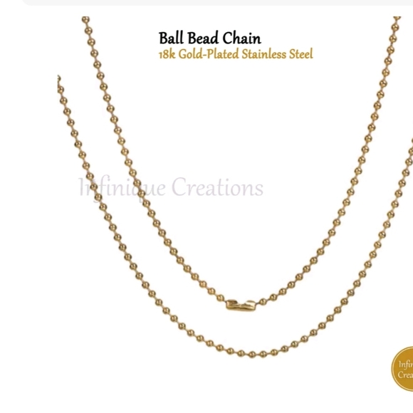 20" Stainless Steel Ball & Chain Necklace - Picture 4 of 6